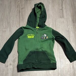 John Deere Dark Green Kids Hoodie with Tractor Design